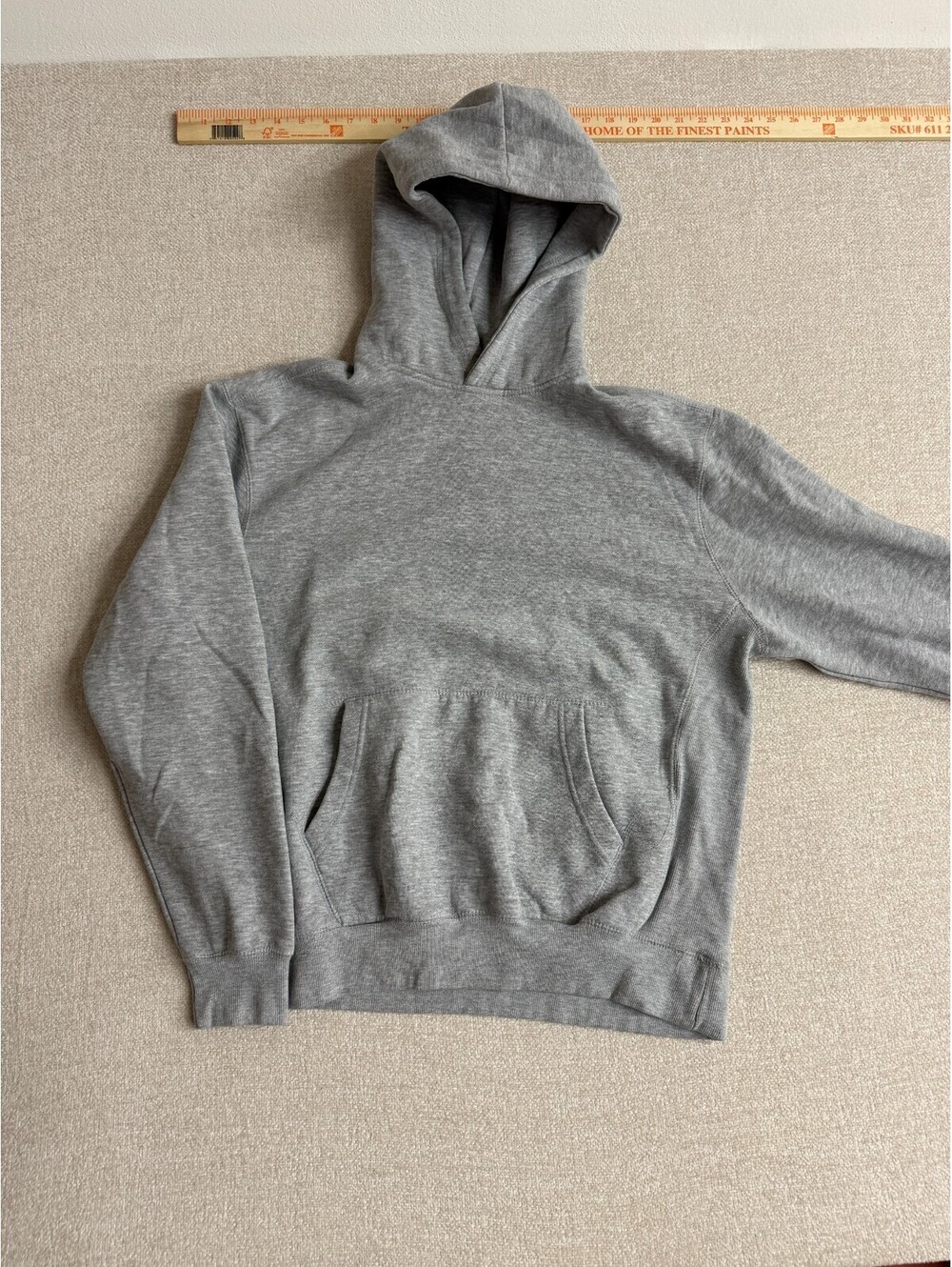 Express Mens Medium Gray Heather Pullover Hoodie Sweatshirt Casual Fleece M